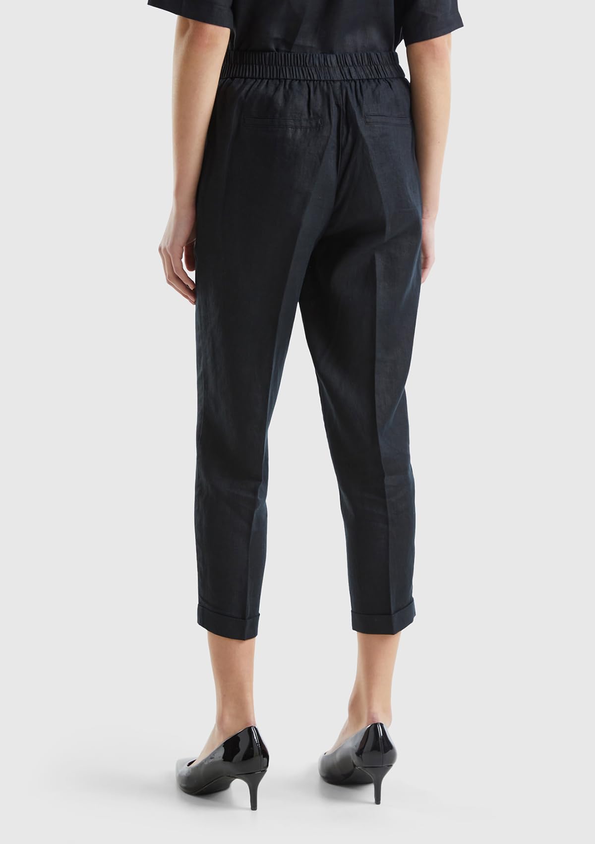 Benetton Pantaloni Donna Regular Nero 100 Tasche