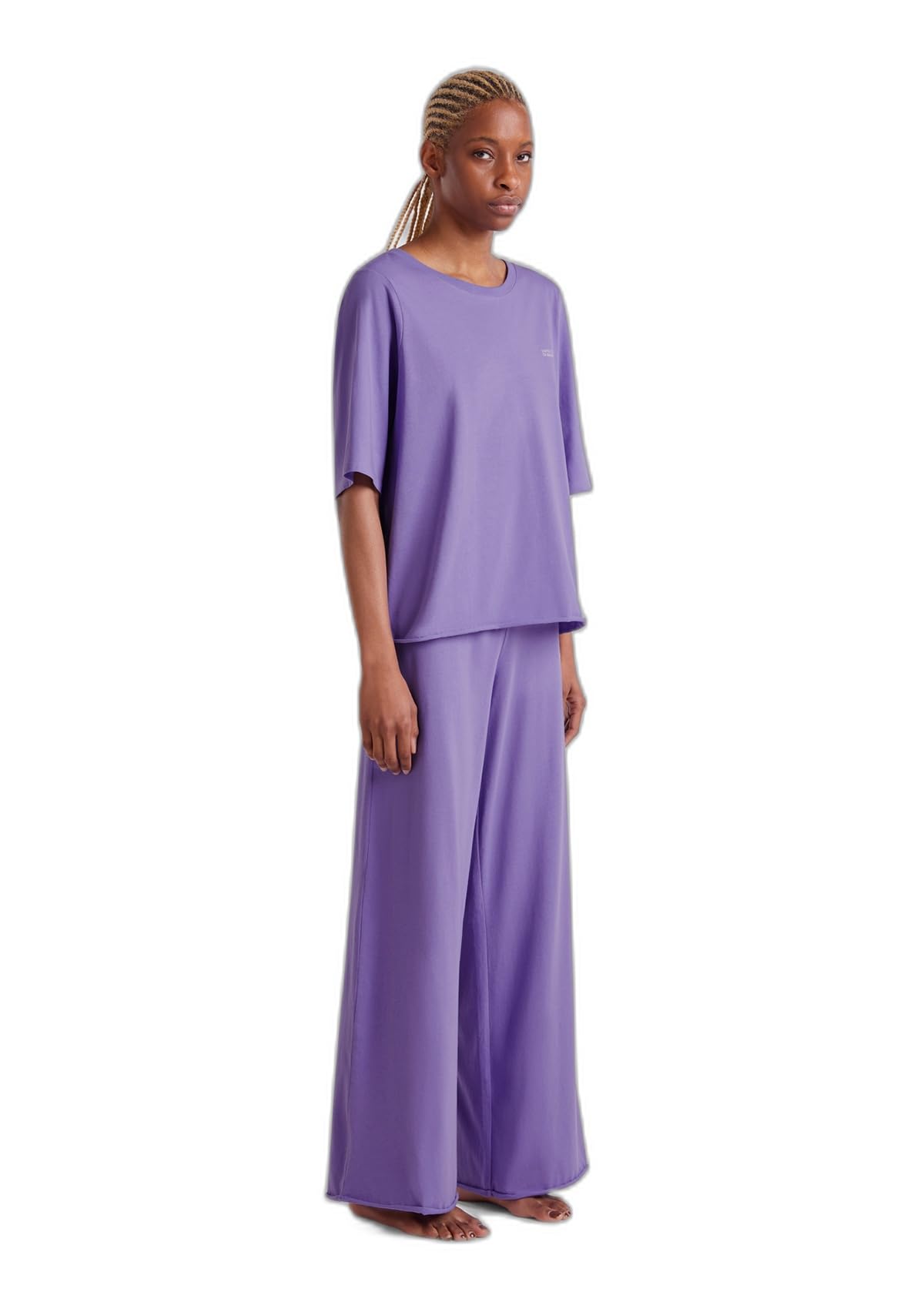 Benetton 35vb3p03p pigiama donna XS maglia+pantalone cotone