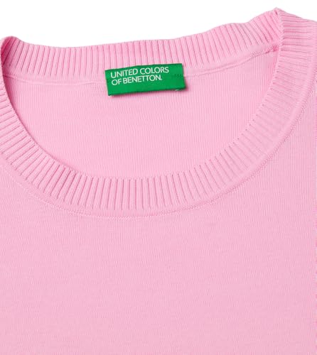 Benetton Maglia Donna Girocollo Manica Corta Tinta Unita