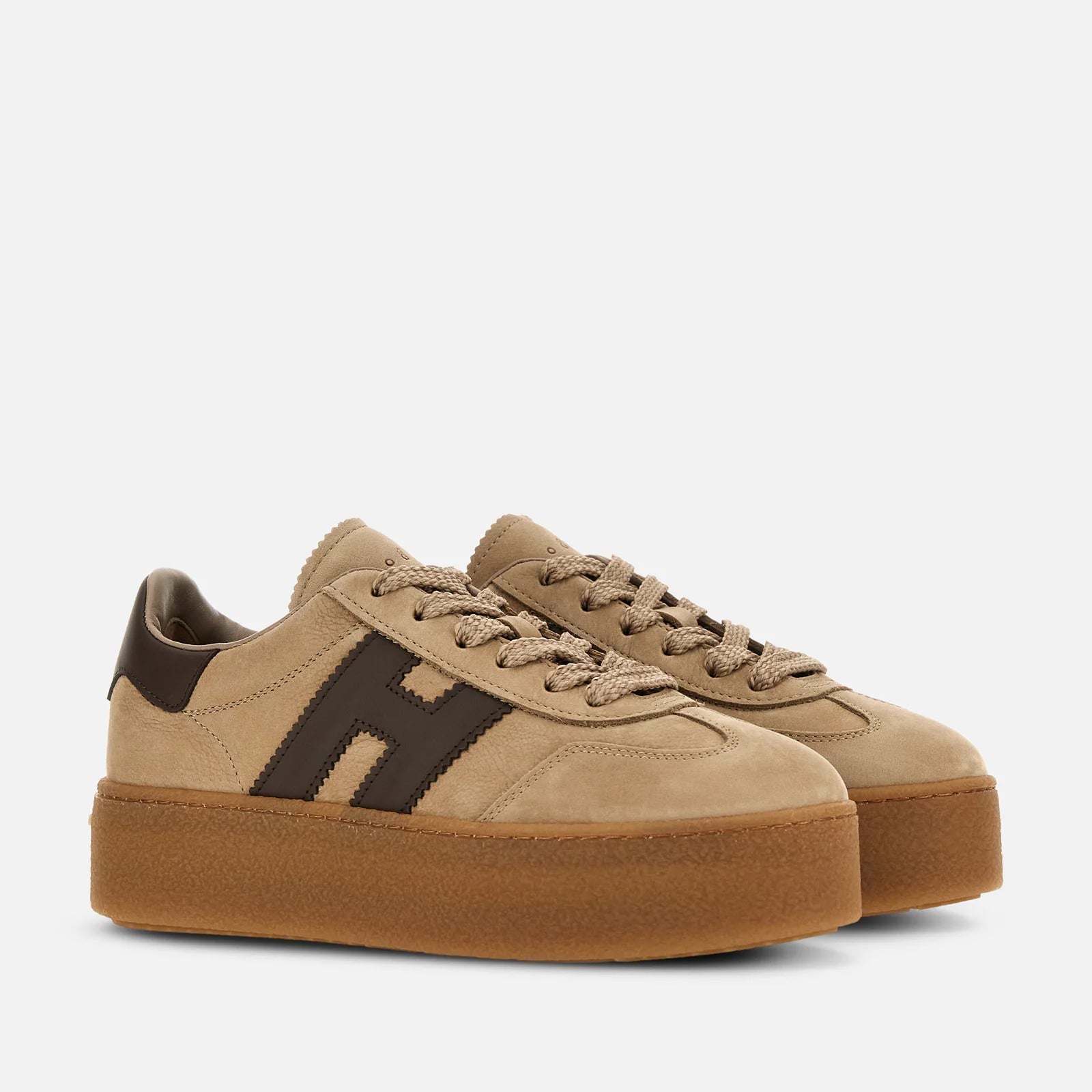 Hogan Cool H698 HXW6980 Sneakers Donna Marrone Beige