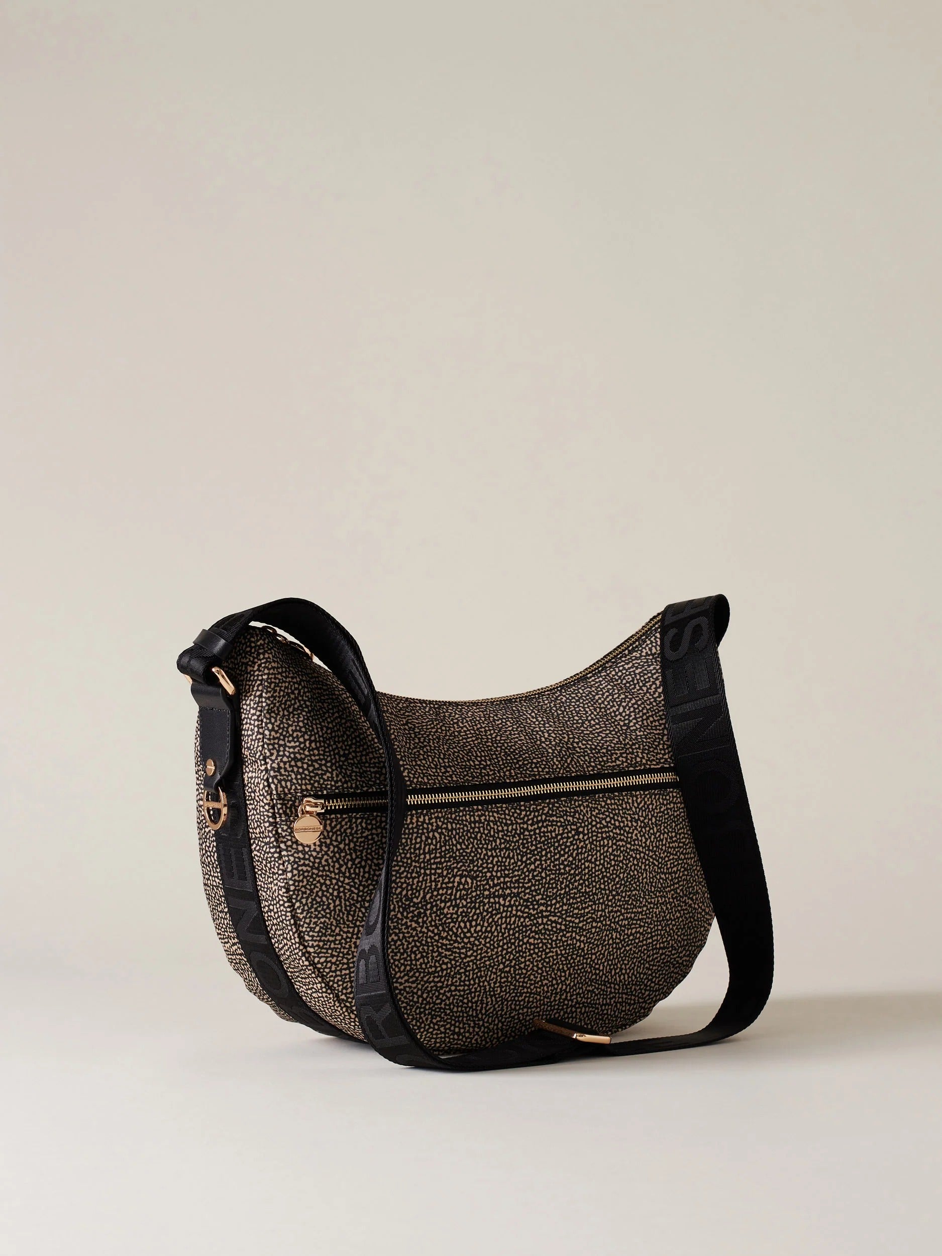 Borbonese Luna 934108 I15 Borsa OP Naturale Nero