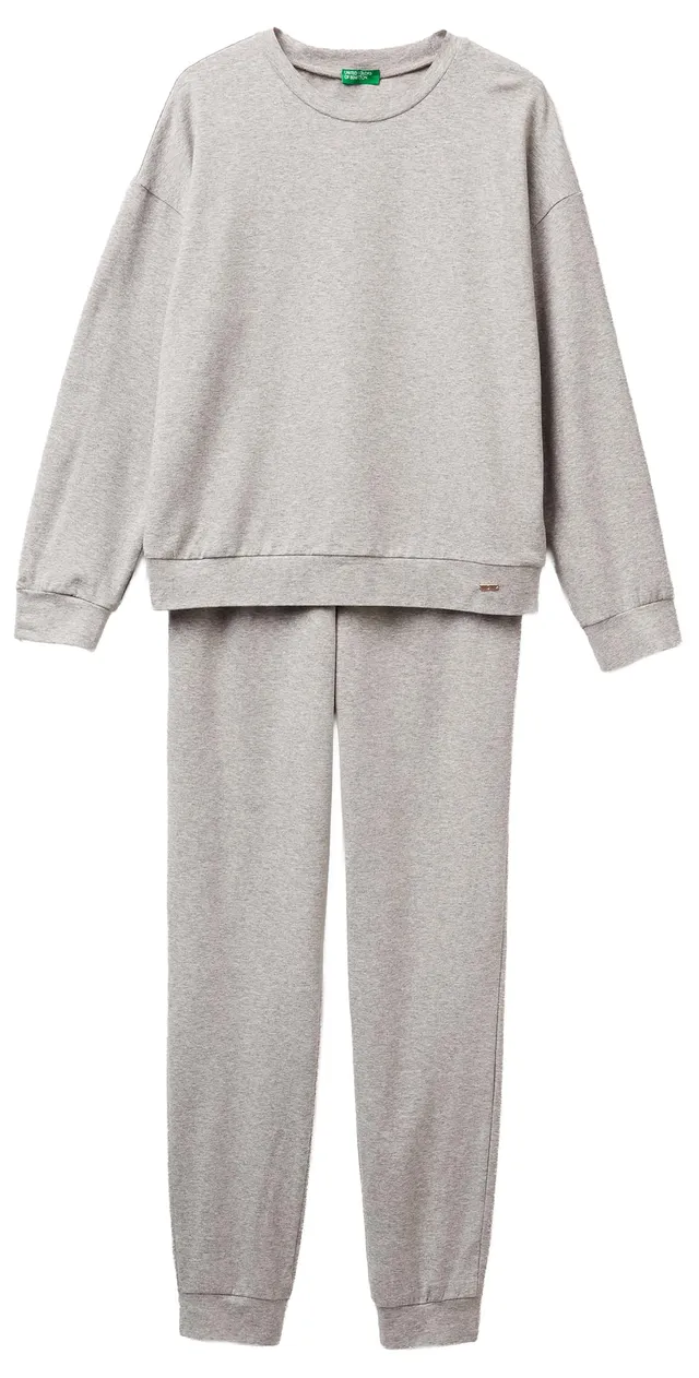 Benetton 3L333P04A Set Pigiama Donna S Tessuto Caldo