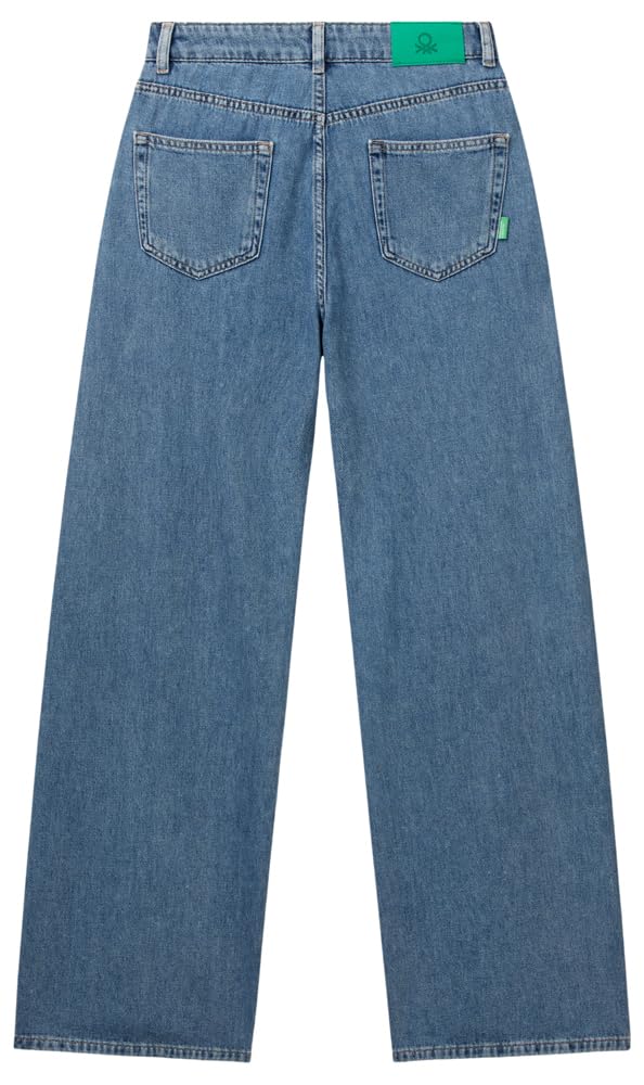 Benetton Jeans Wide 5 Tasche 100% Cotone