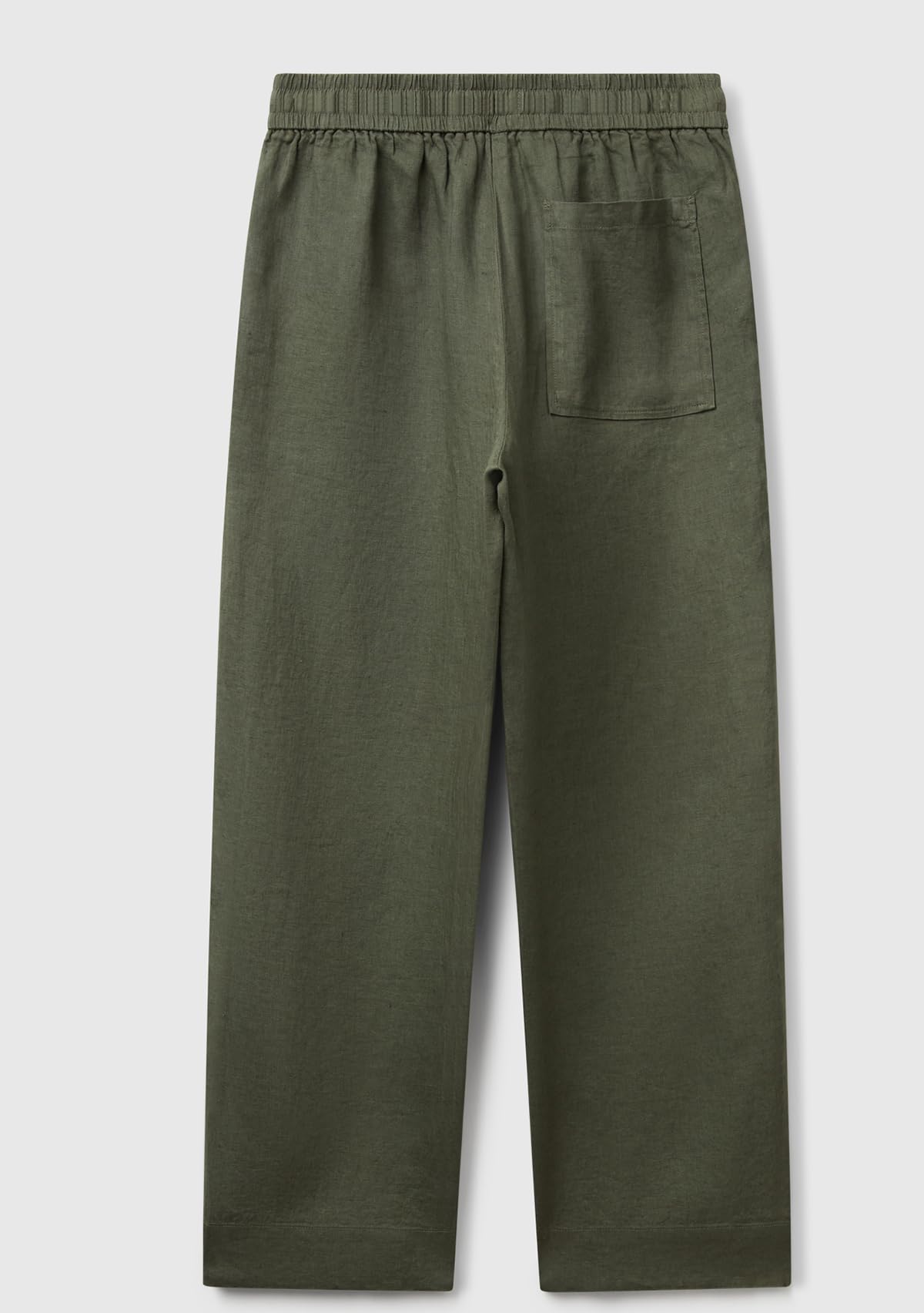 Benetton 4AGHDF08J Pantalone Donna Lino Verde