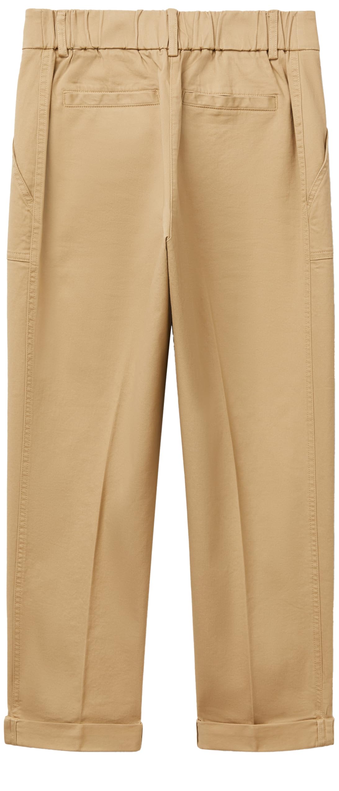 Benetton 4mvndf08e pantaloni donna 42 beige cotone twill