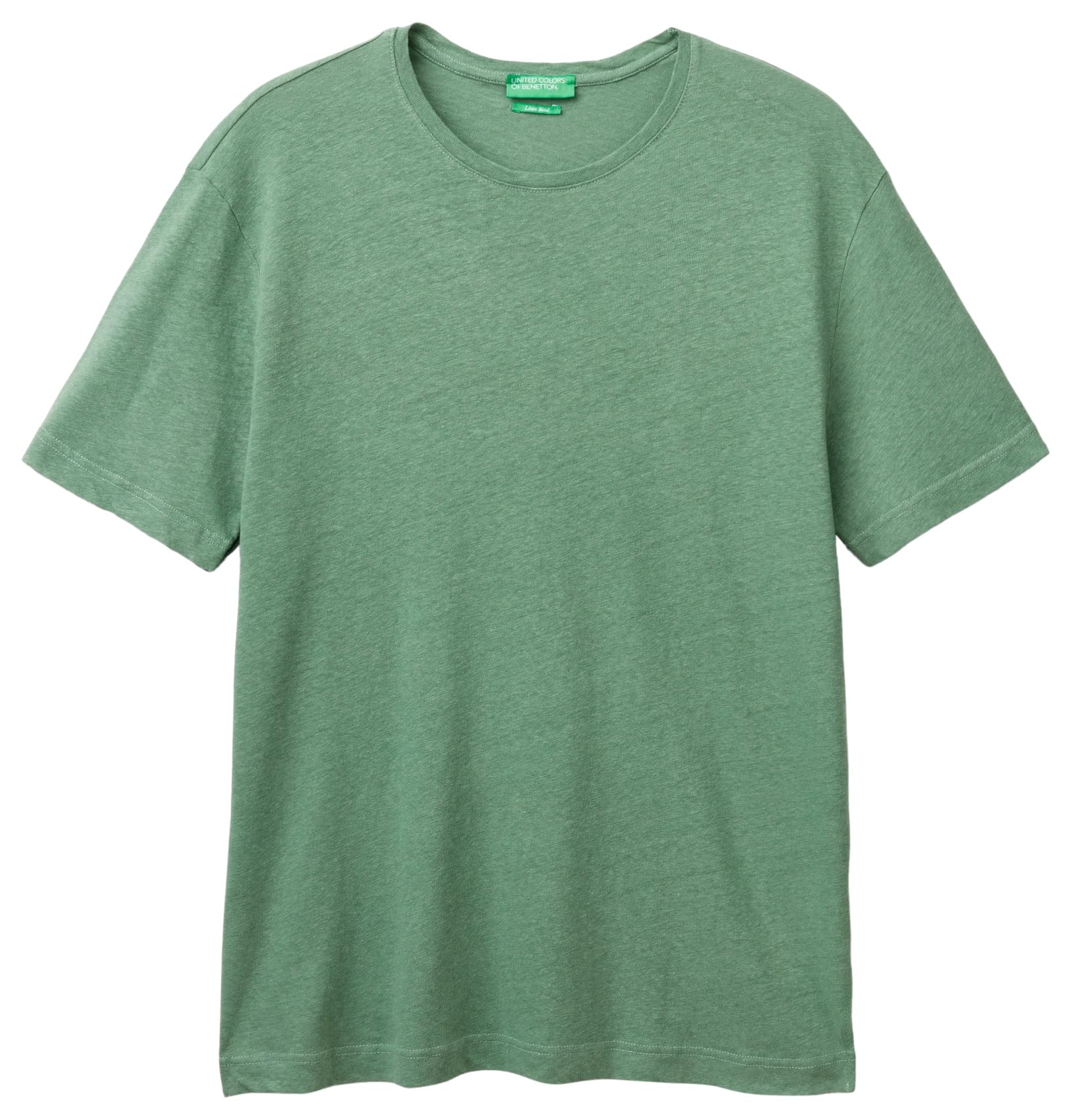Benetton 39ivu104i T-Shirt Uomo Ecrù XS Misto Lino