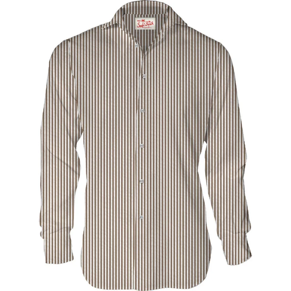 MC2 Saint Barth Pamplona 08061L camicia uomo marrone a righe