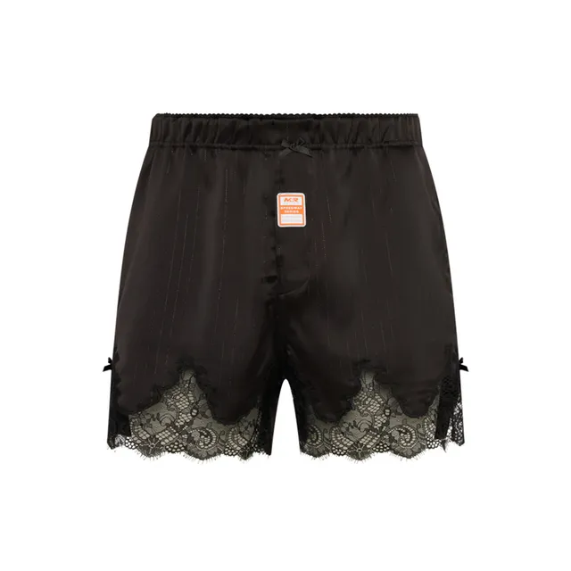 Martine Rose French Knickers shorts neri satin pizzo