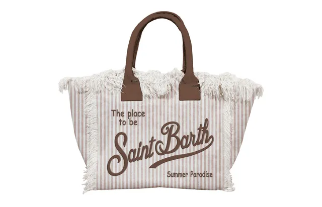 MC2 Saint Barth Vanity Mini borsa donna canvas beige stripes