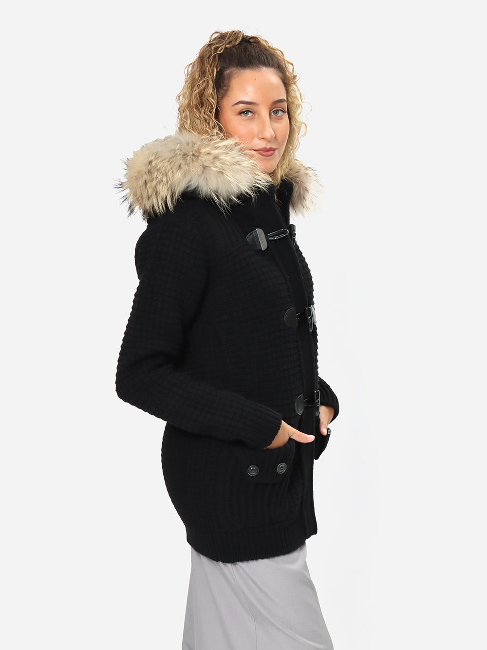 Bark D9001/C Medium Duffle Coat Giubbotto Donna Nero