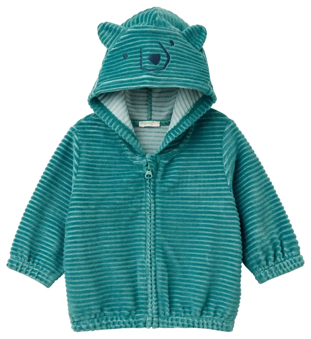 Benetton Cardigan Bimbi Ciniglia Blu 62 Full Zip
