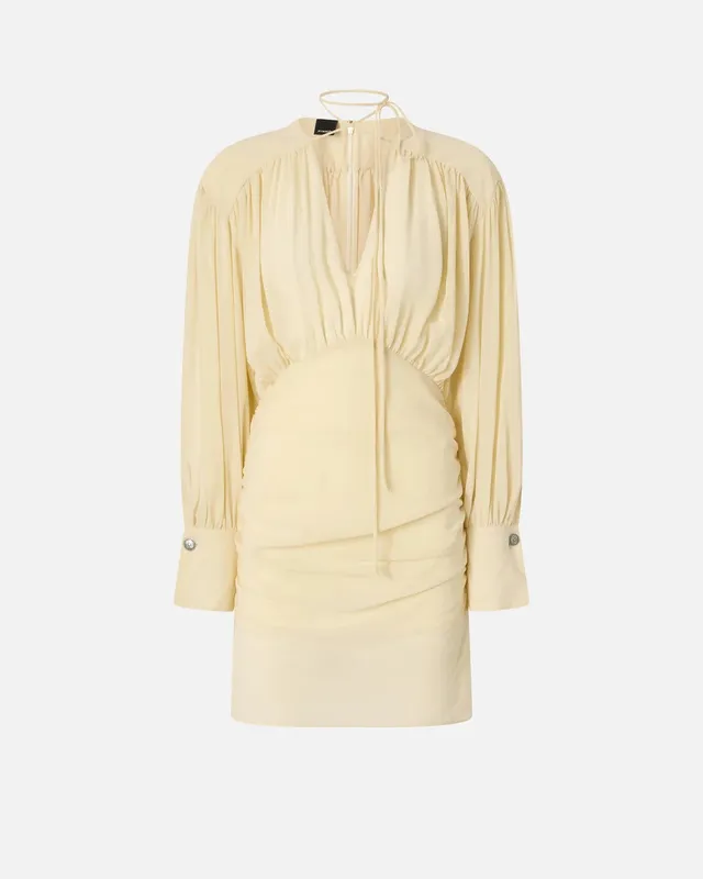 Pinko Apricena 106896 A3B2 abito corto giallo vaniglia
