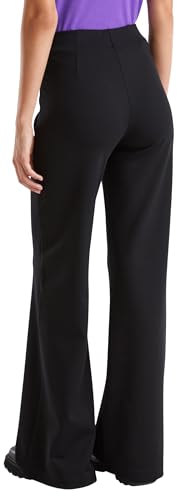 Benetton Pantaloni Donna Flare Interlock Taglia L Tinta Unita