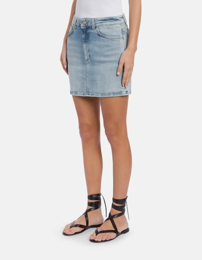 Dondup G628 DSK297Q Gonna Corta Denim Stretch Blu