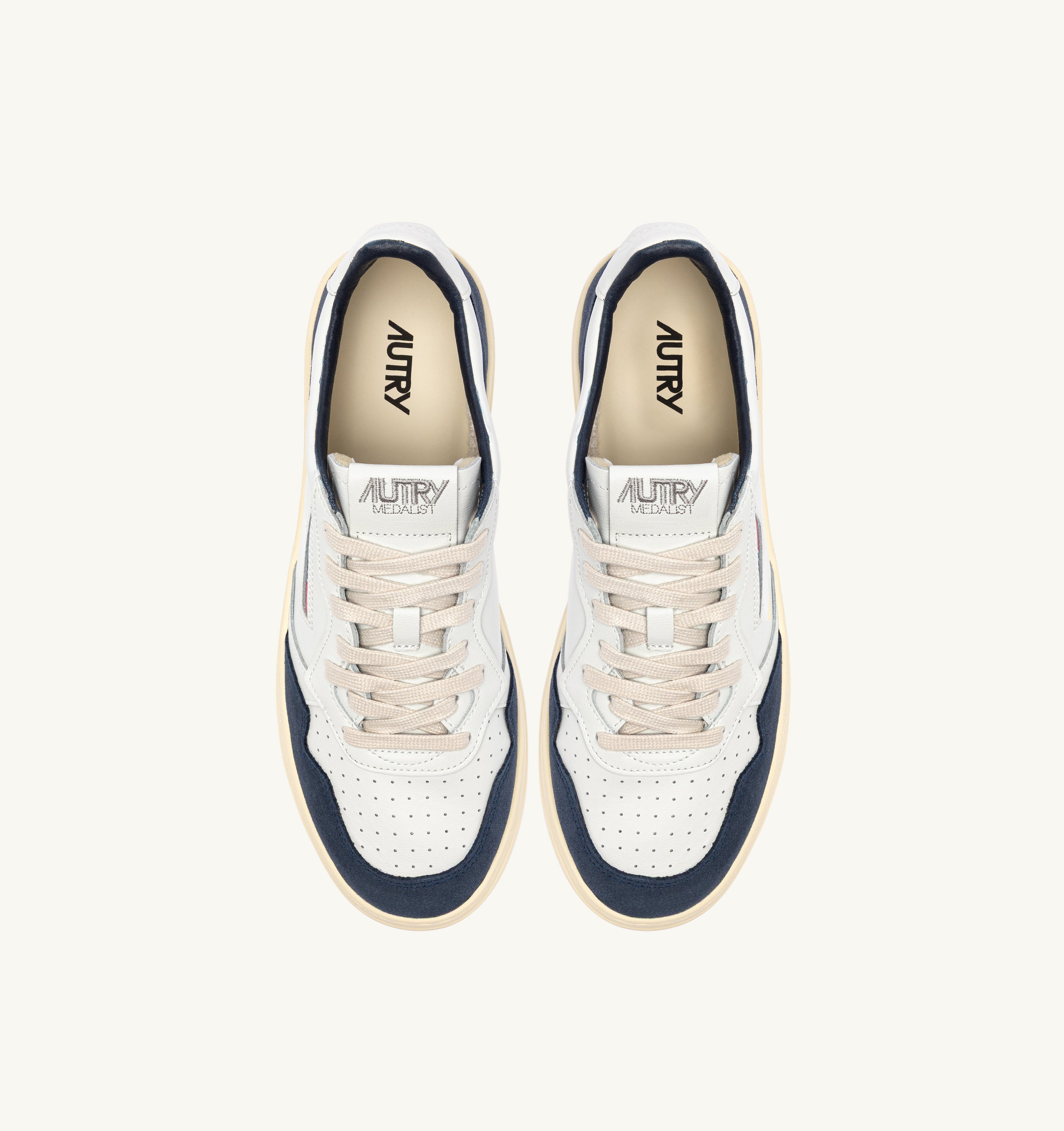 Autry Medalist Low AULM-FT22 sneakers uomo White Denim pelle