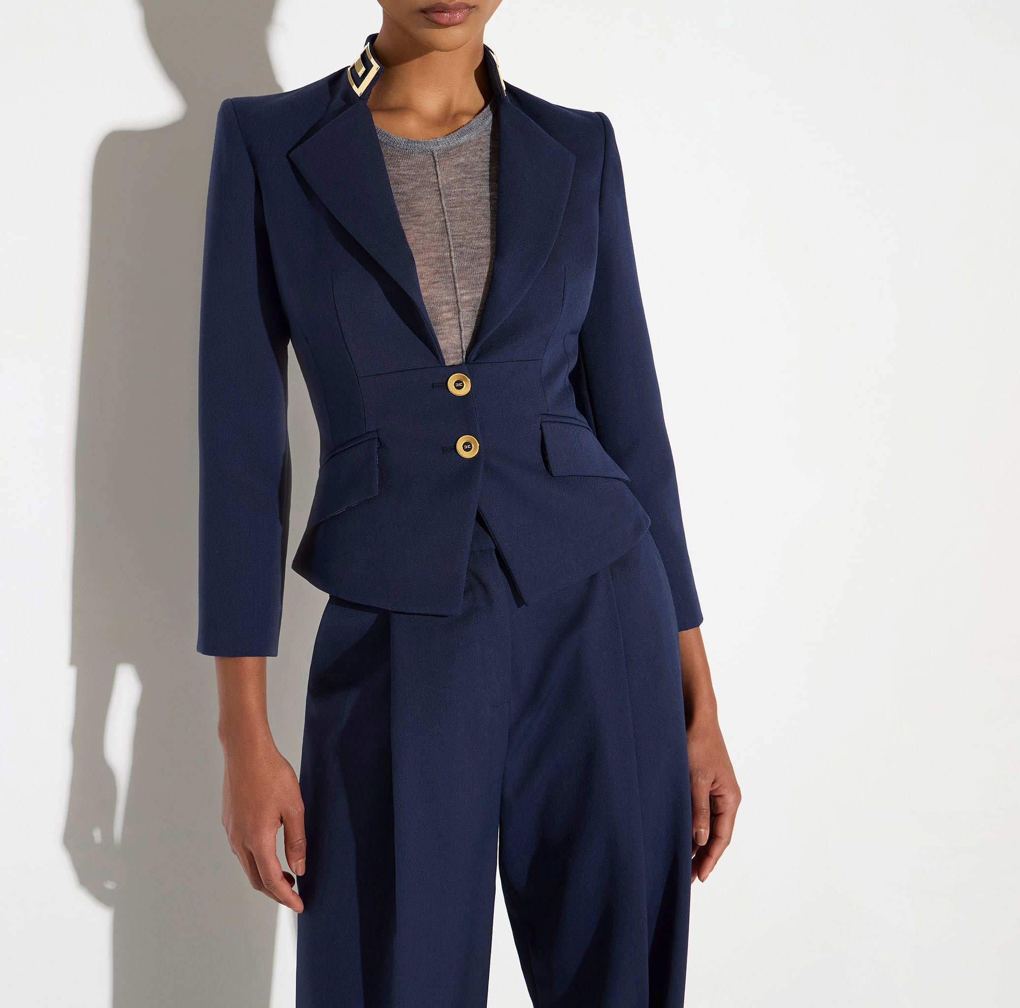 Elisabetta Franchi GI24966E2 giacca navy gabardina