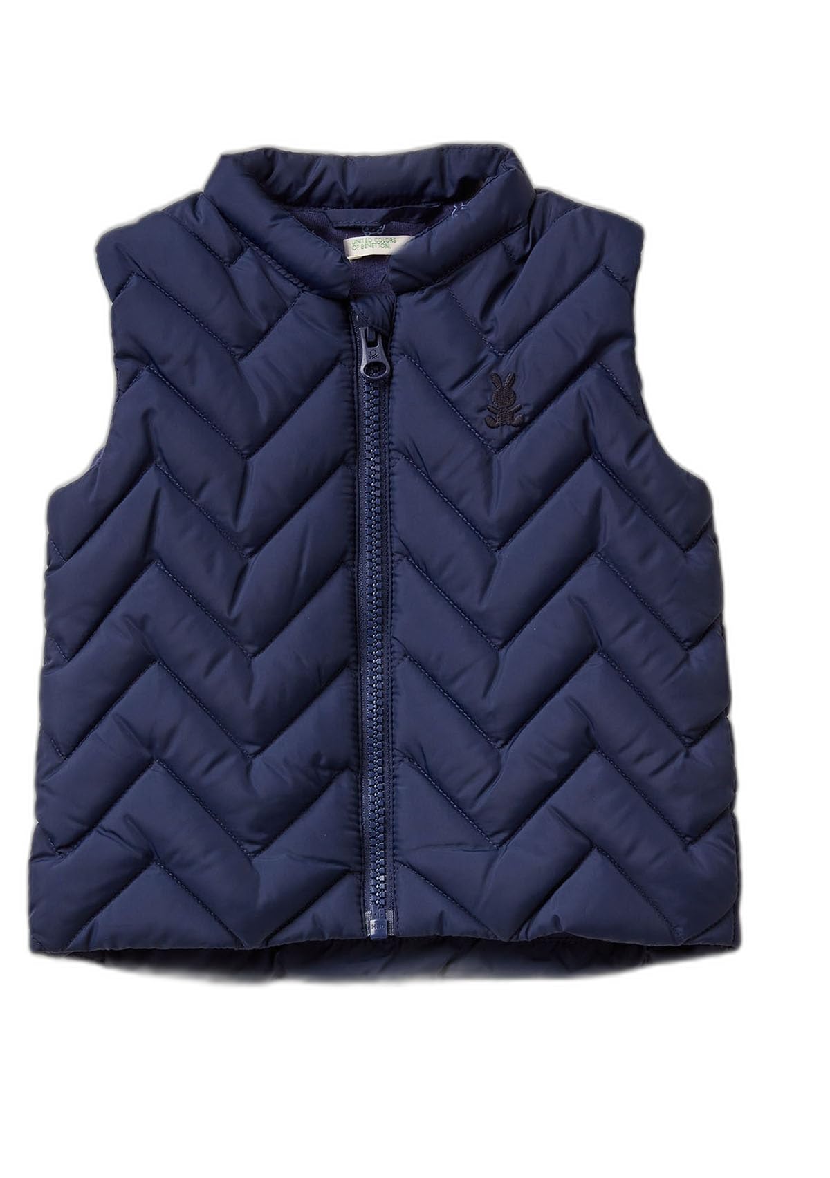 Benetton Gilet Imbottito Bimbo Collo Coreana Coniglietti