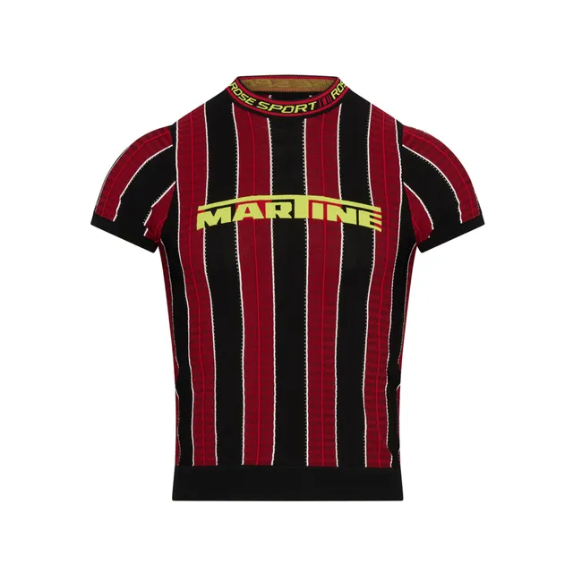Martine Rose Logo Tight maglietta rosso nero slim