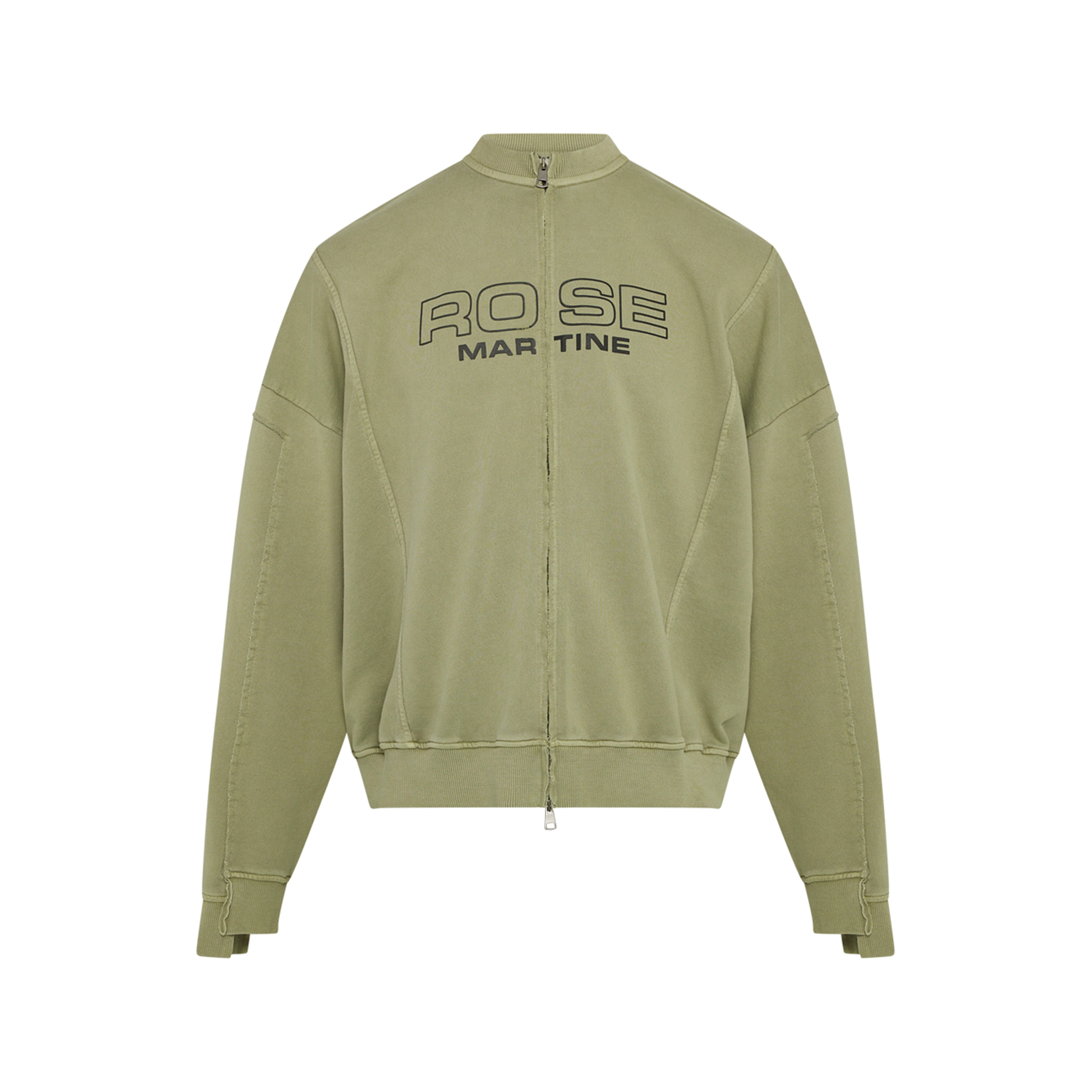 Martine Rose Zip Up Crew felpa salvia cotone