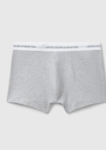 Benetton Boxer Uomo M Grigio Cotone Organico Gamba 9 cm