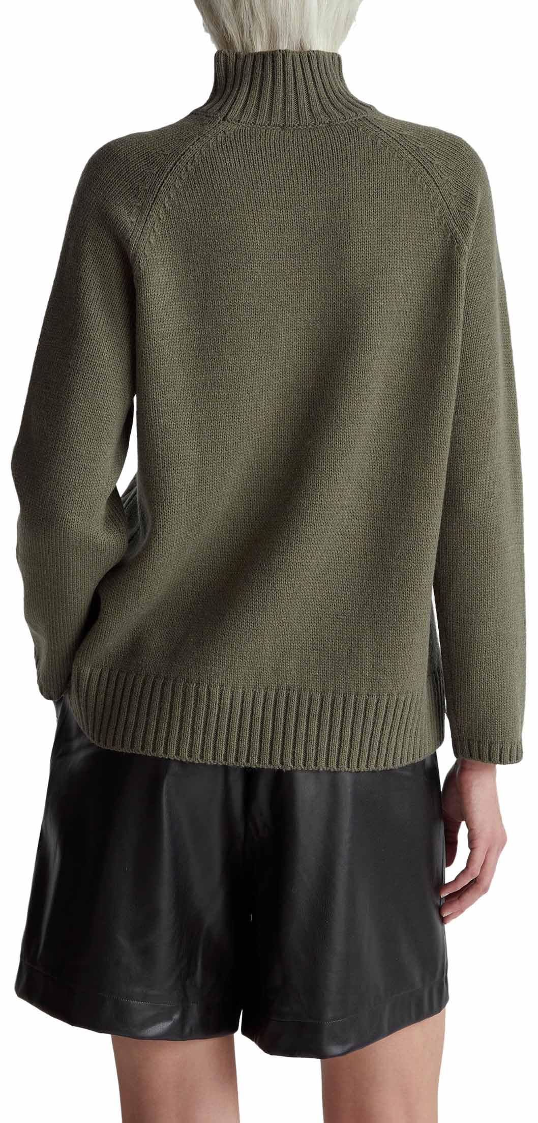 Benetton 191vd204a Maglione Donna Collo Alto Verde