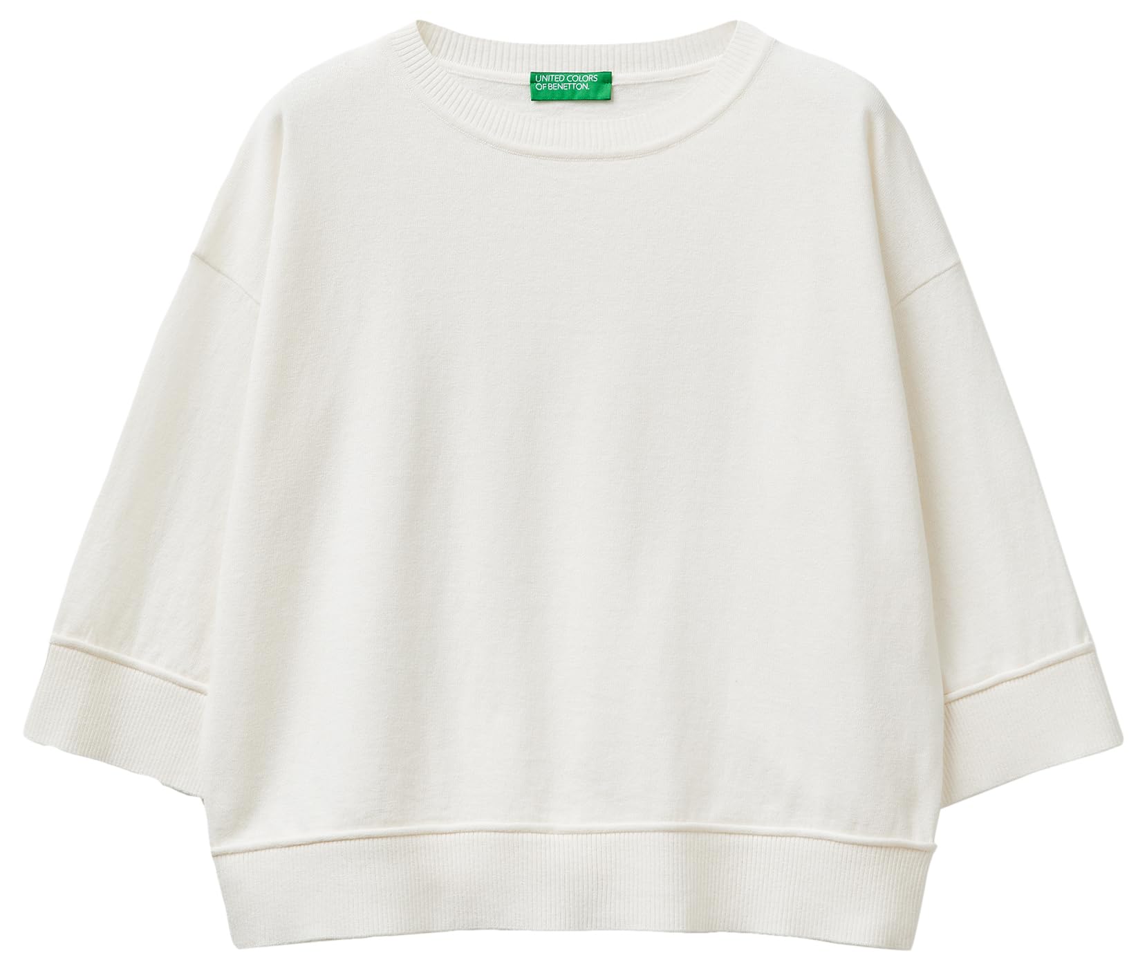 Benetton Maglieria maglione girocollo boxy manica 3/4