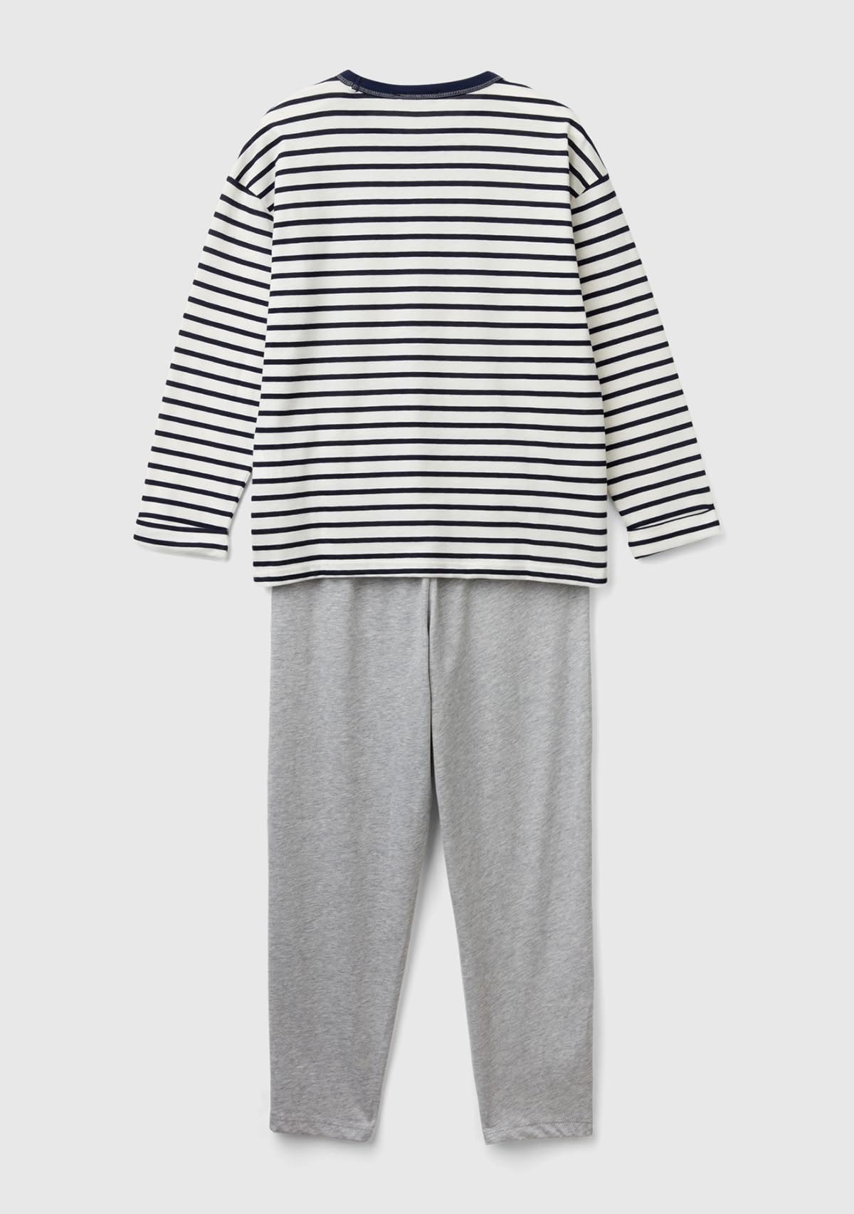 Benetton Pigiama Maglia+Pantalone a Righe Stampa Davanti