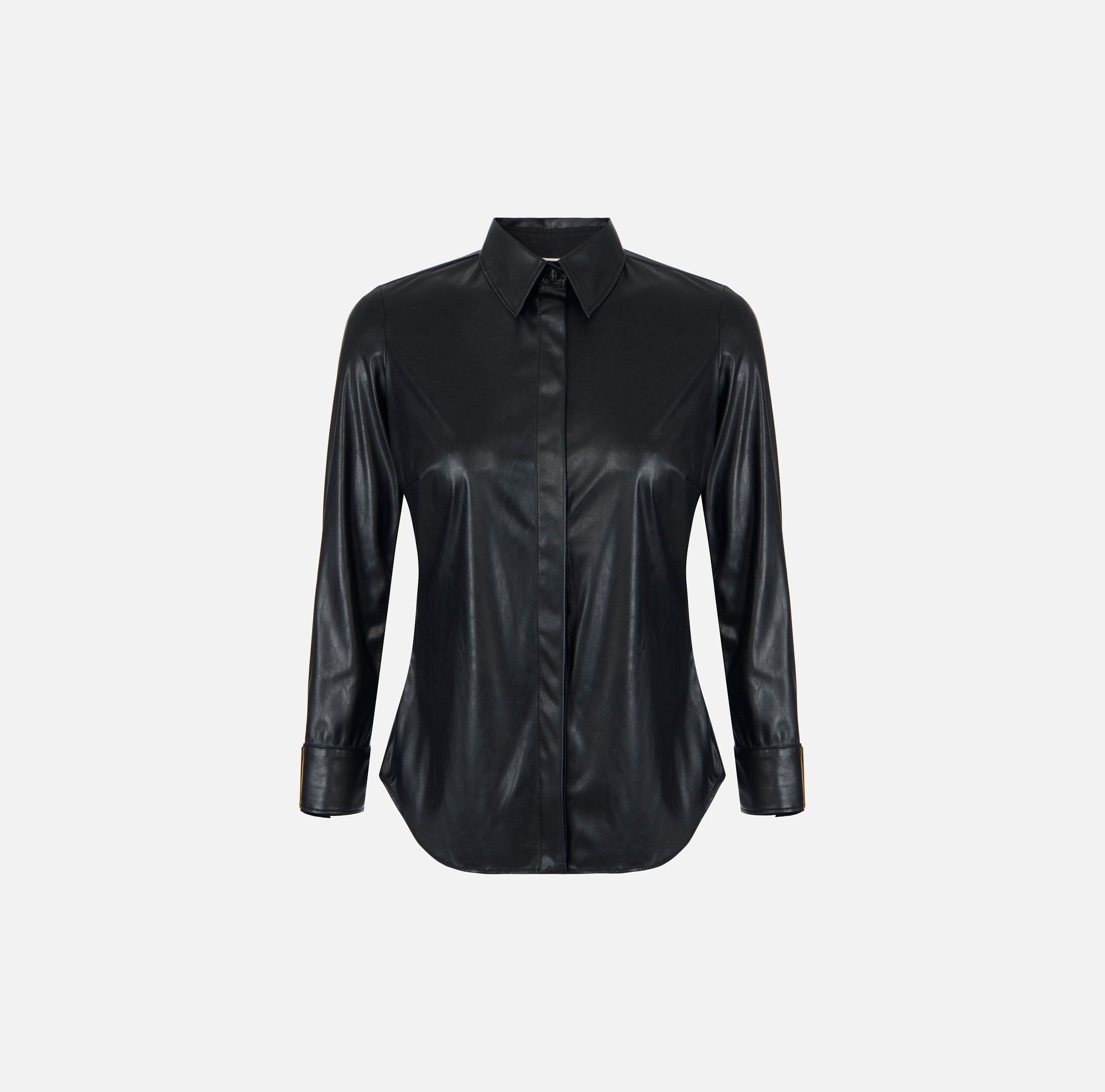 Elisabetta Franchi CA19566E2 camicia ecopelle nero