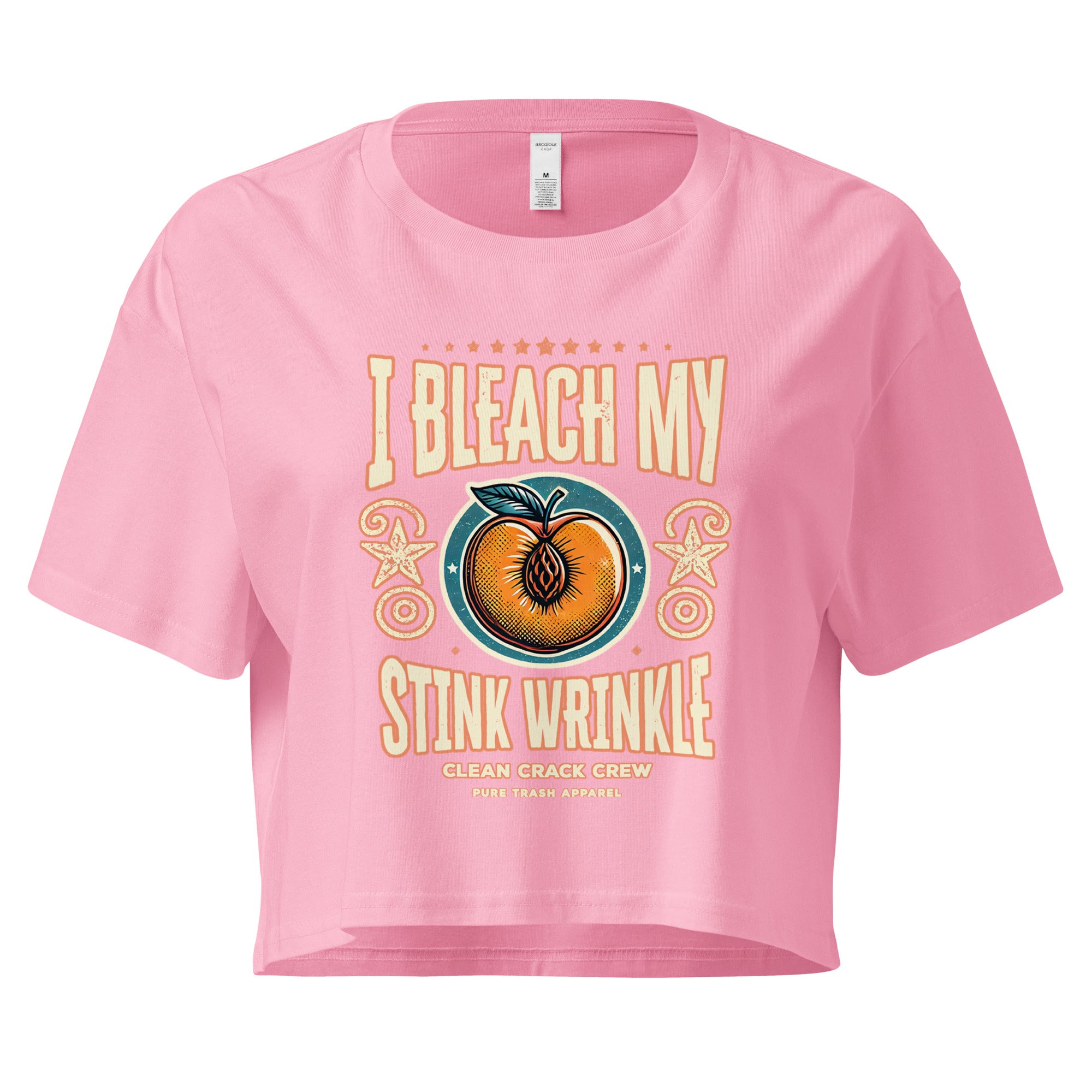 Pure Trash I Bleach My Stink Wrinkle Crop top donna nero