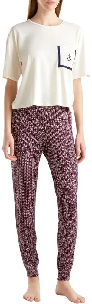 Benetton Pantalone Pigiama Donna L in Viscosa