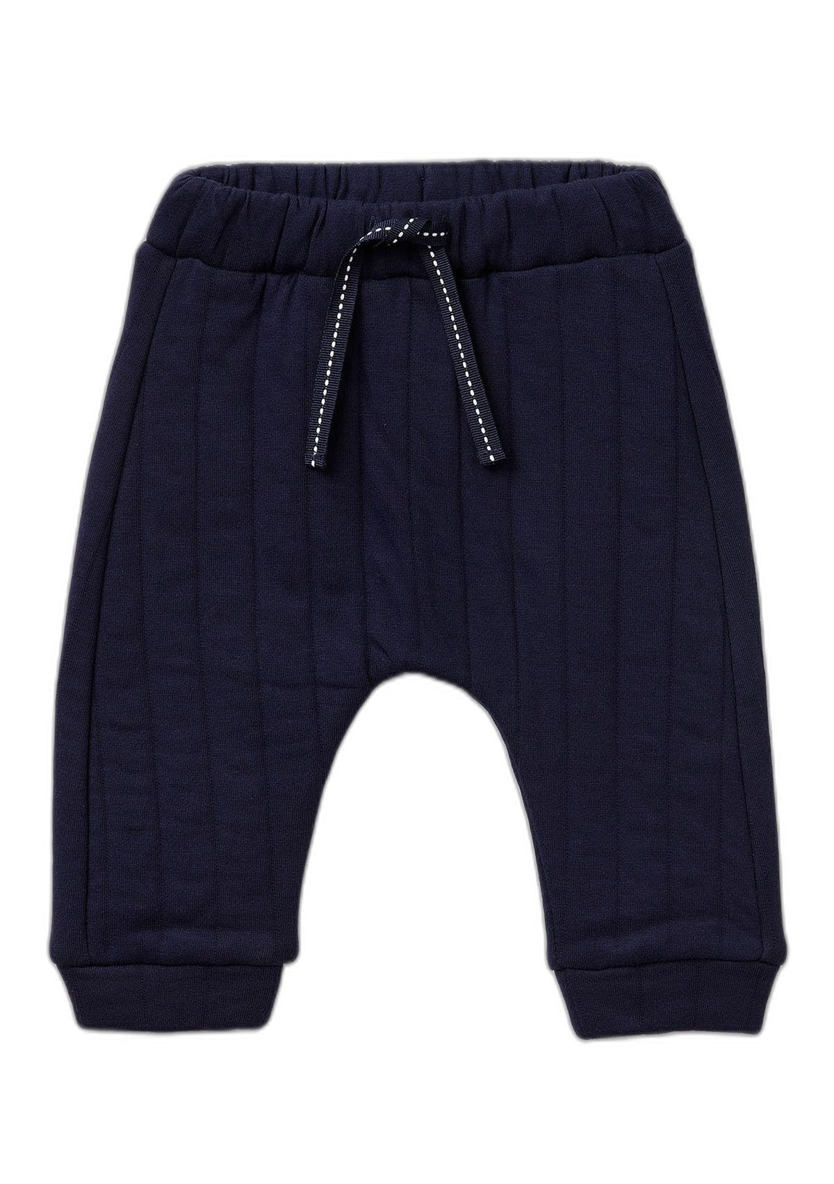 Benetton pantaloni bimbo jersey blu taglia 68 righe leggere