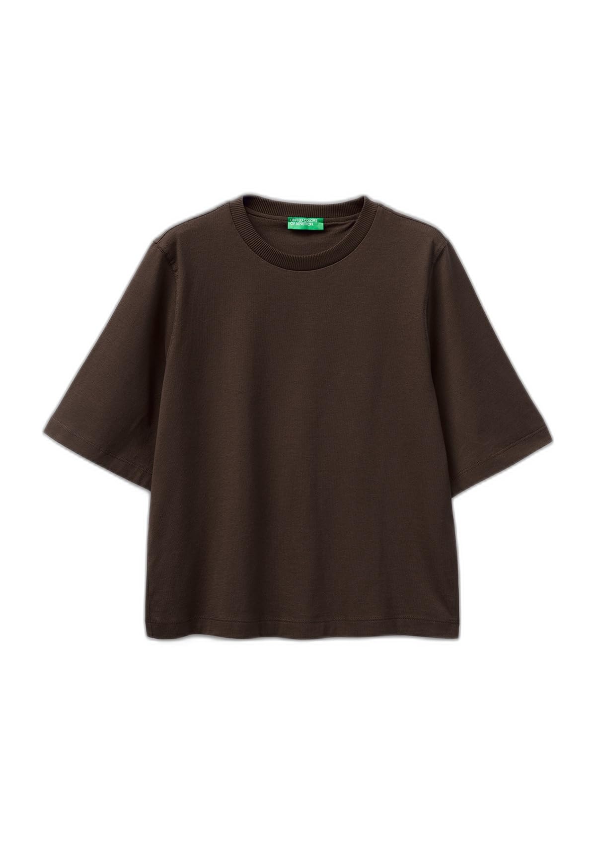 Benetton T-Shirt Jersone Boxy Manica al Gomito