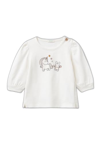Benetton 3I1XA1048 T-Shirt Bimba 50 Manica Lunga Ricamo