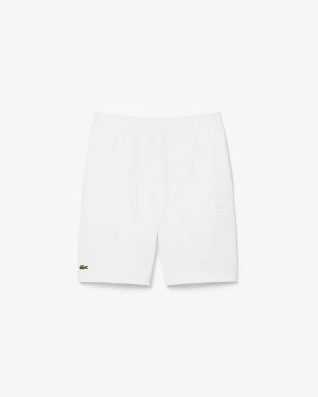 Lacoste GH0788 Shorts Uomo Bianco Cotone Felpato