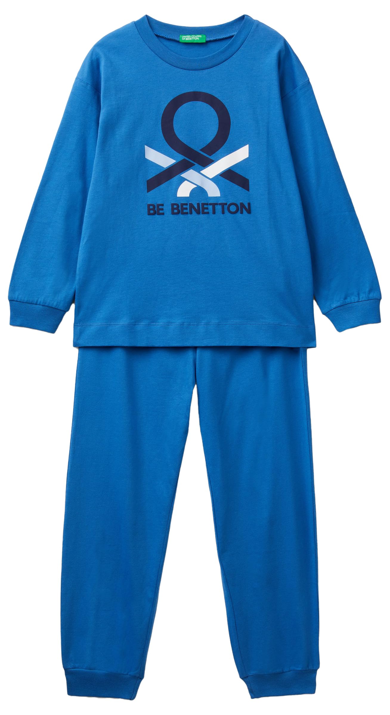 Benetton 30960p06q Pigiamino Bambino Blu Taglia 90