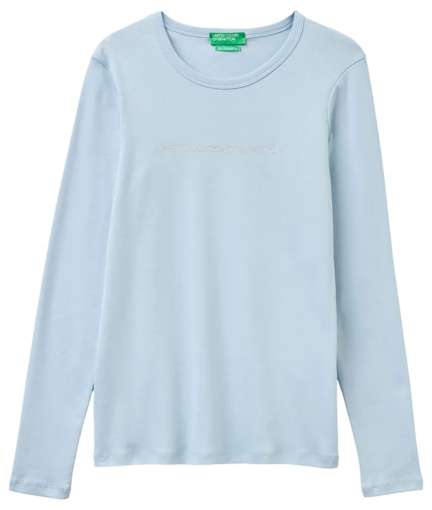 United Colors of Benetton T-Shirt Donna Manica Lunga Glitter
