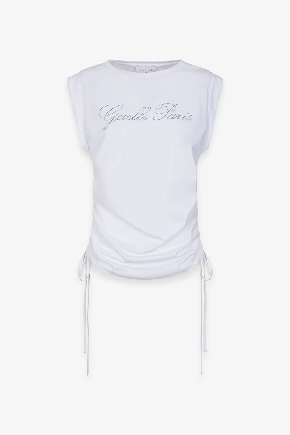 Gaelle Paris GAABW09369 T-Shirt Donna Bianco Strass Cotone