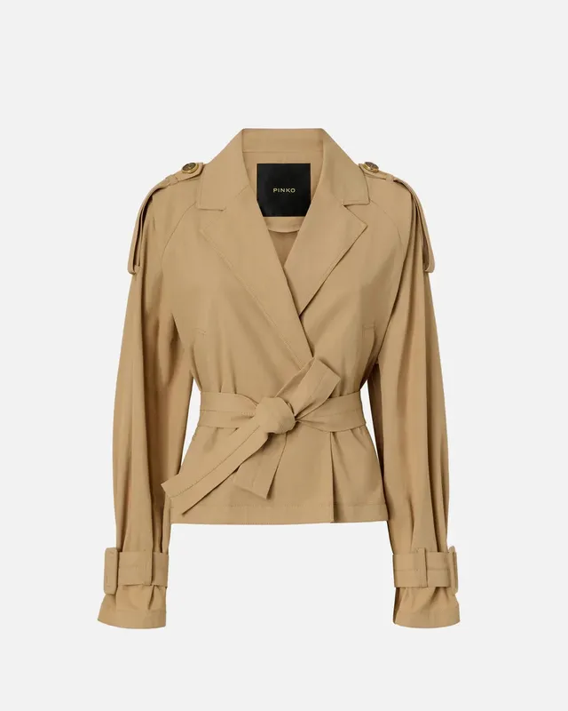 Pinko Tanya 106165 A2ER Trench Corto Beige cotone