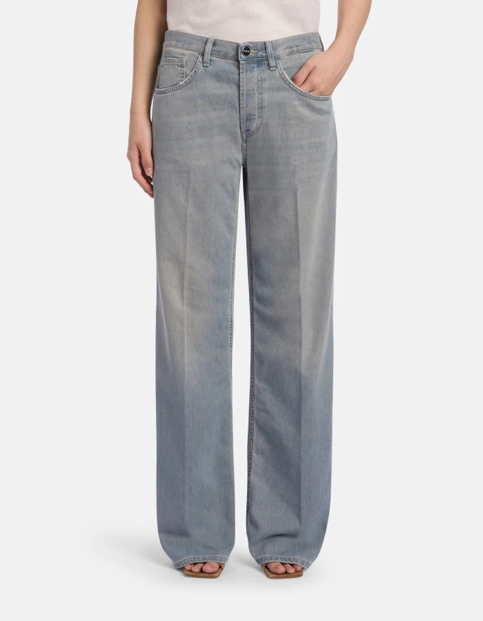 Dondup Jacklyn DP427 DFH331D jeans donna blu vintage palazzo