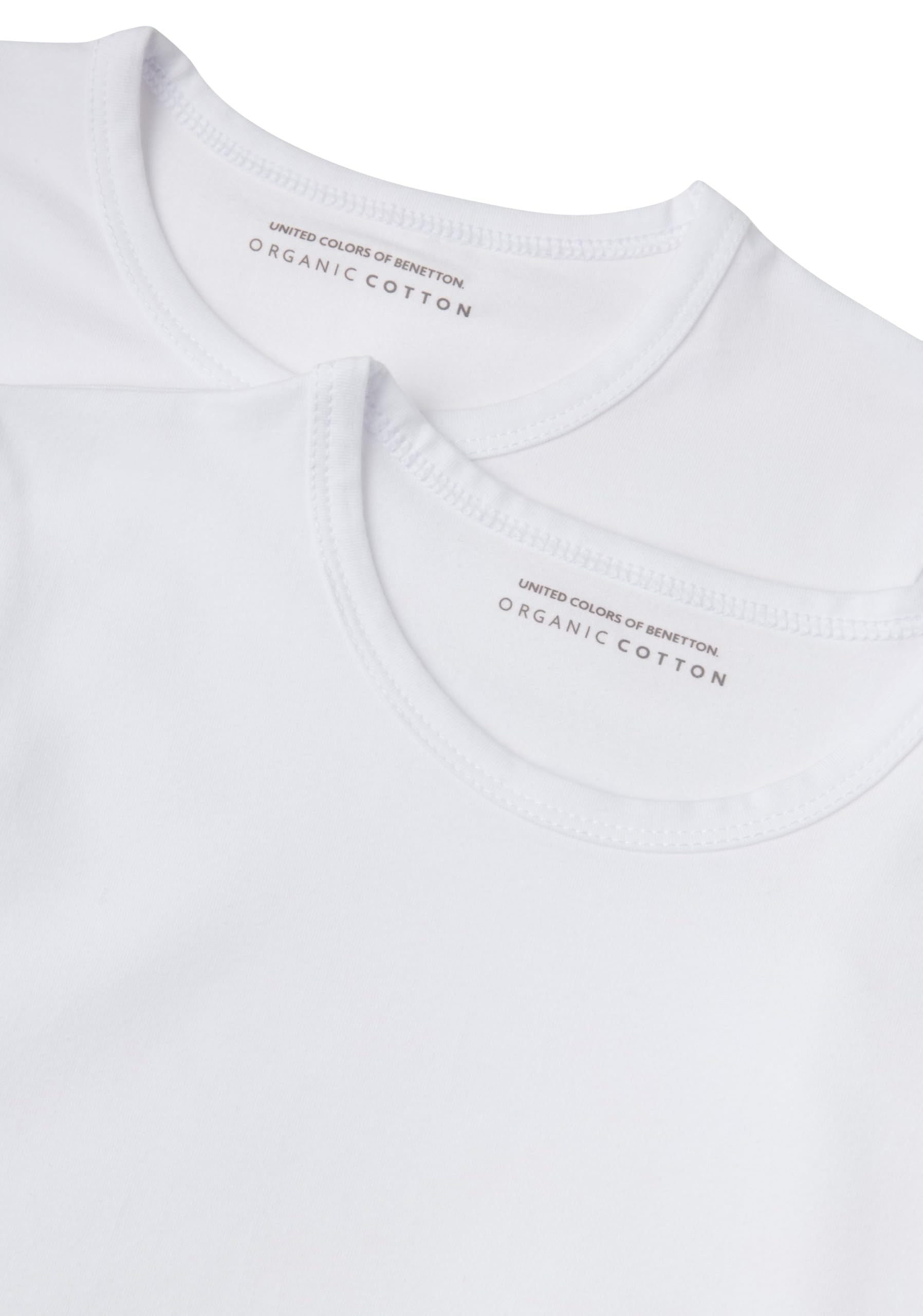Benetton 3OP80M018 T-Shirt Bambino Set 2 Pezzi Grigio Bianco