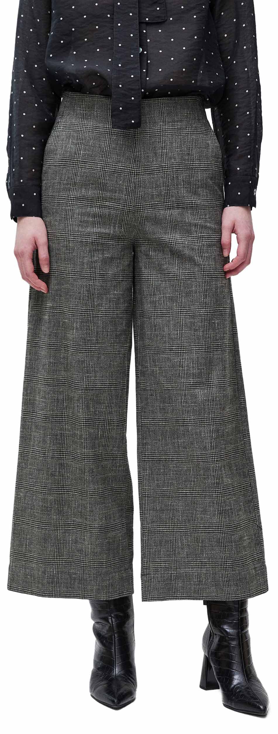 Benetton Pantaloni Palazzo Donna 38 Principe di Galles