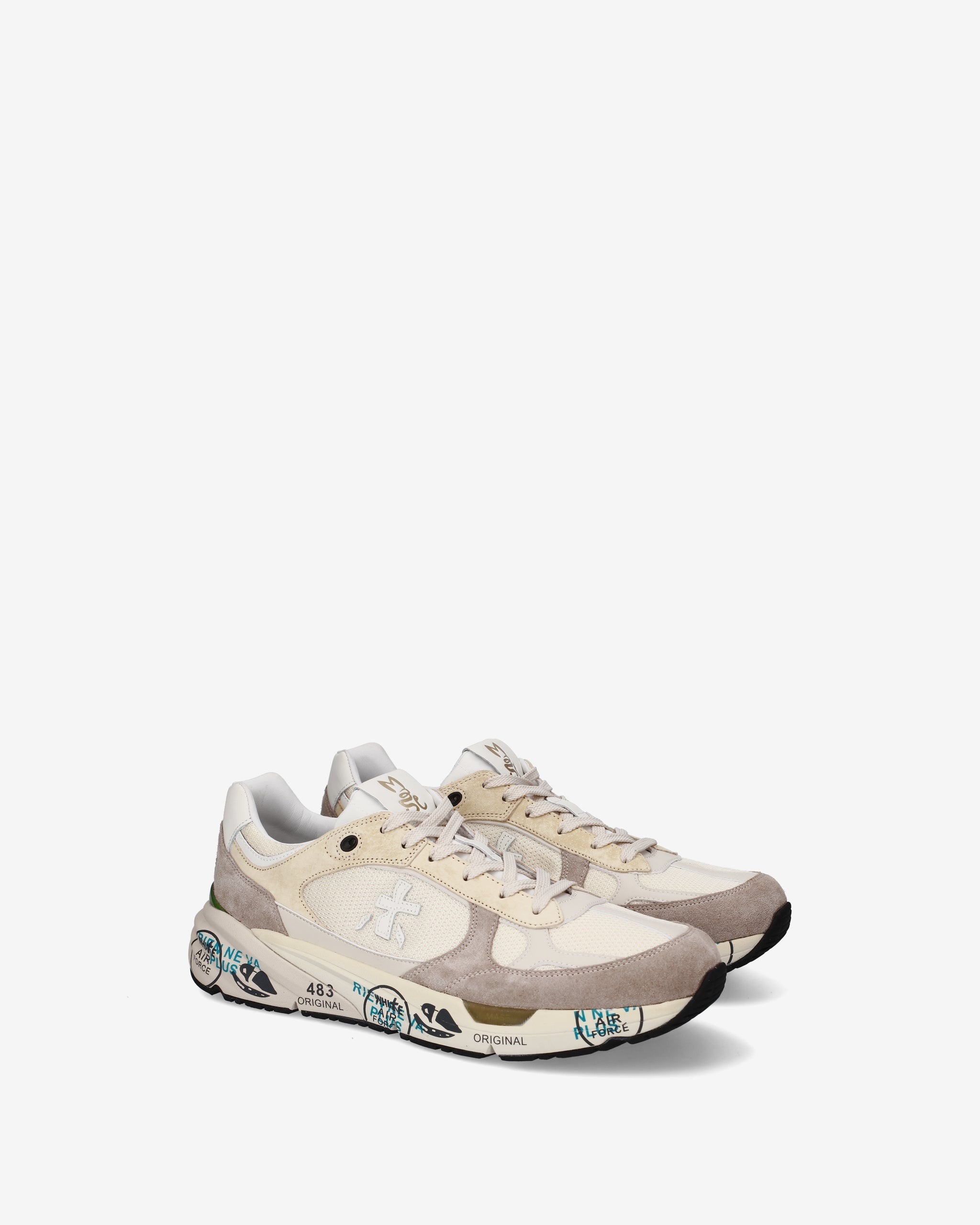 Premiata Mase 8018 Sneakers Uomo Bianco Beige Grigio
