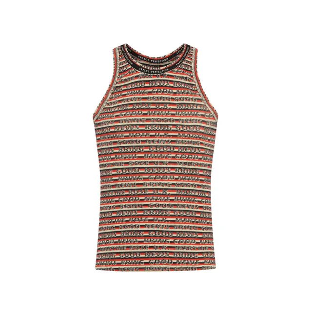 Martine Rose Vest canotta righe rosso grigio cotone