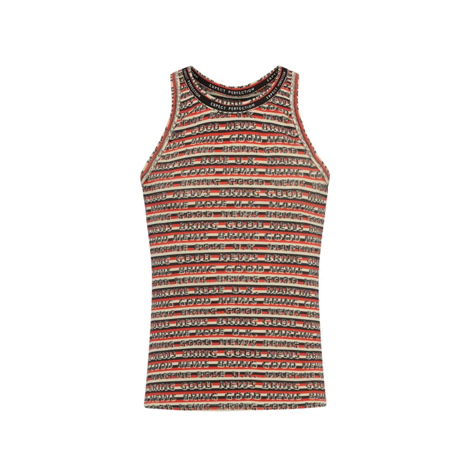 Martine Rose Vest canotta righe rosso grigio cotone
