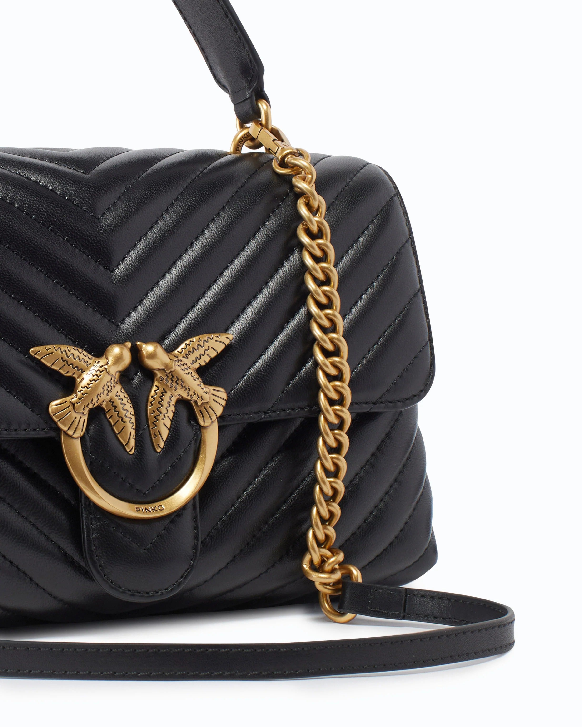 Pinko Love Lady Puff 1000043 Borsa Nappa Nero Gold