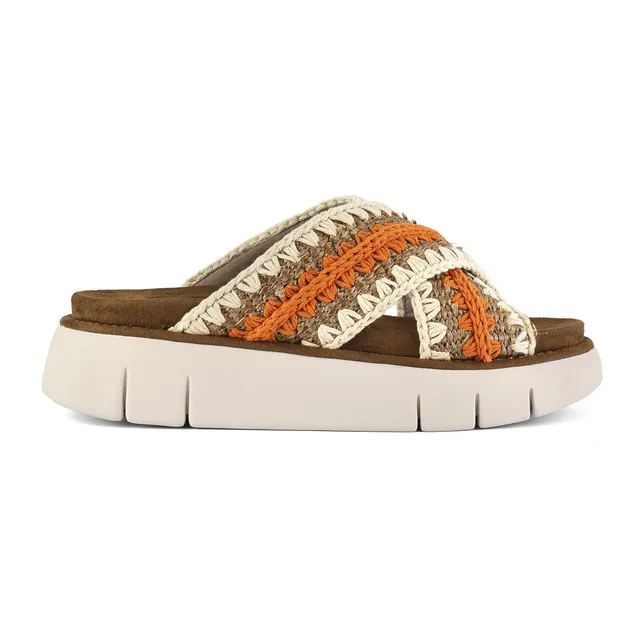 Mou SW531015K Sandalo Donna Raffia Nut Brown