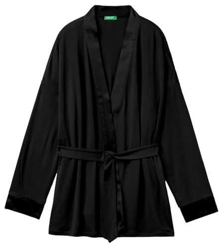 Benetton Maglia Cardigan Vestaglia Modal con Cintura