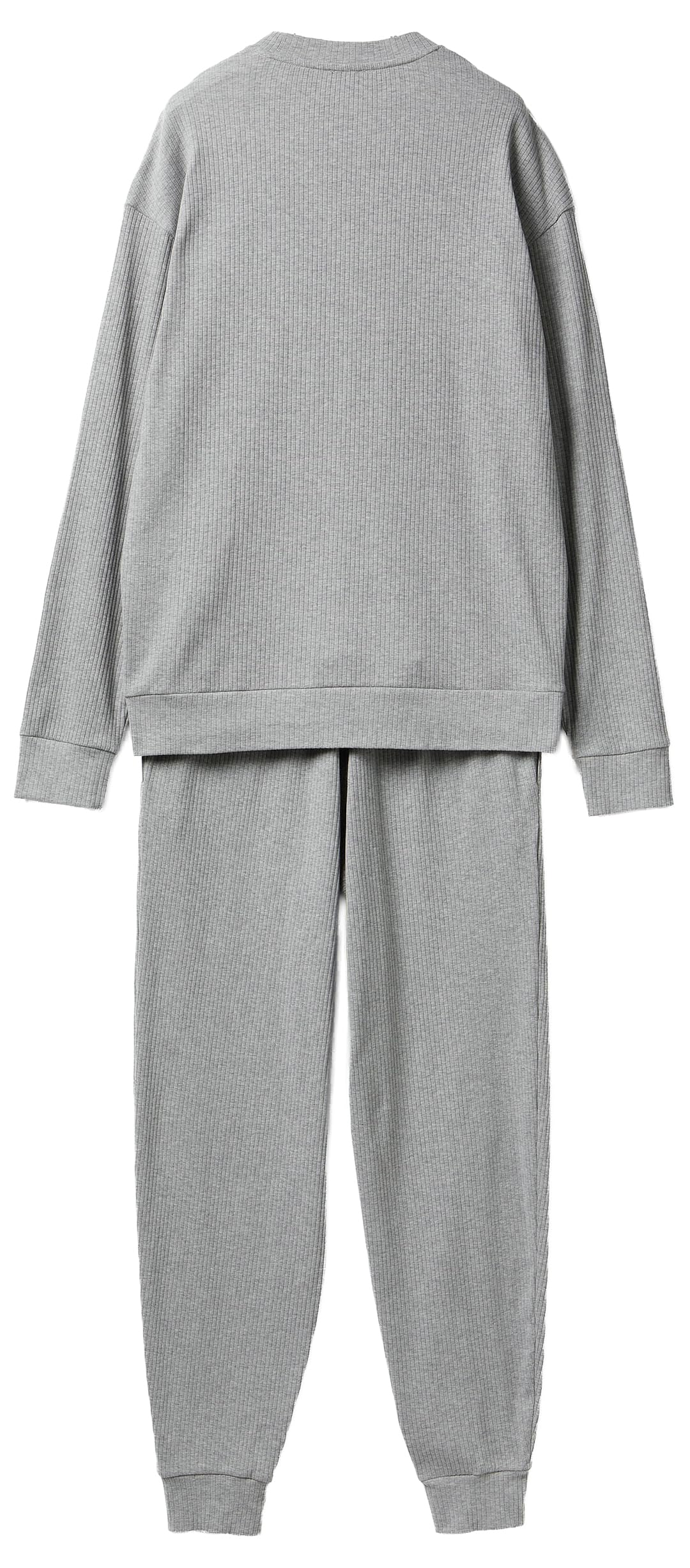 Benetton 3PCF4P02X Pigiama Uomo Costina Grigio