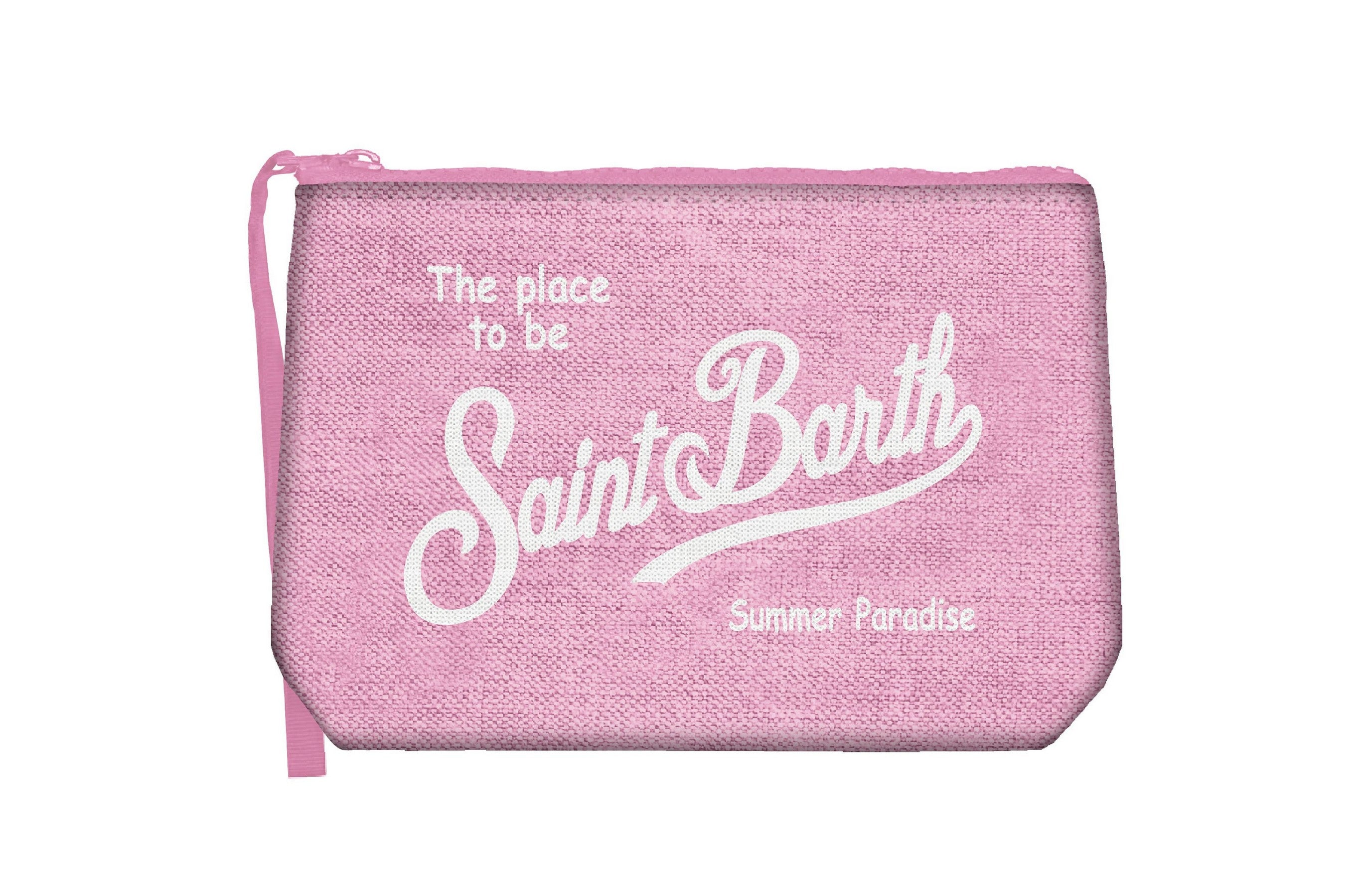 MC2 Saint Barth Aline Linen pochette lino rosa 20 cm