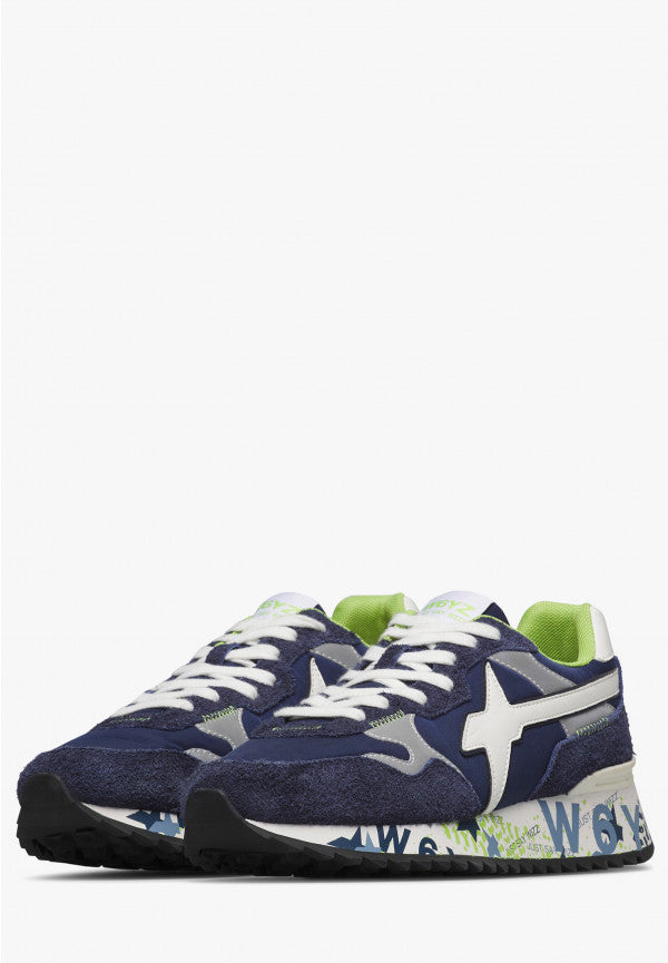 W6YZ Yak-M Sneakers Uomo Navy Tessuto Suede